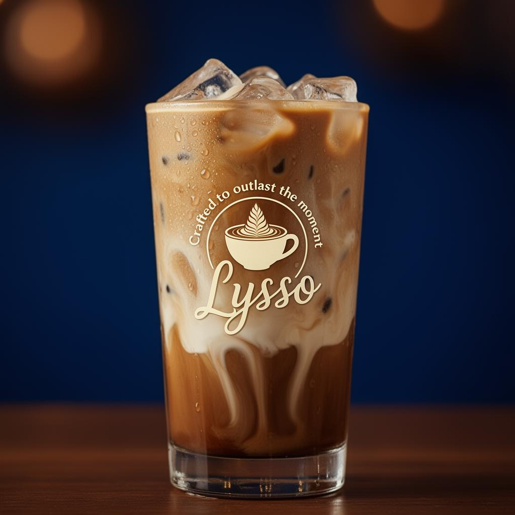 Lysso signature cold coffee in a branded glass
